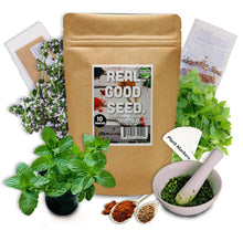Load image into Gallery viewer, Heirloom Herb Seed Variety Pack by Eretz ~ 10 Popular Culinary Herbs Plus Bonus Flowers & Plant Markers!